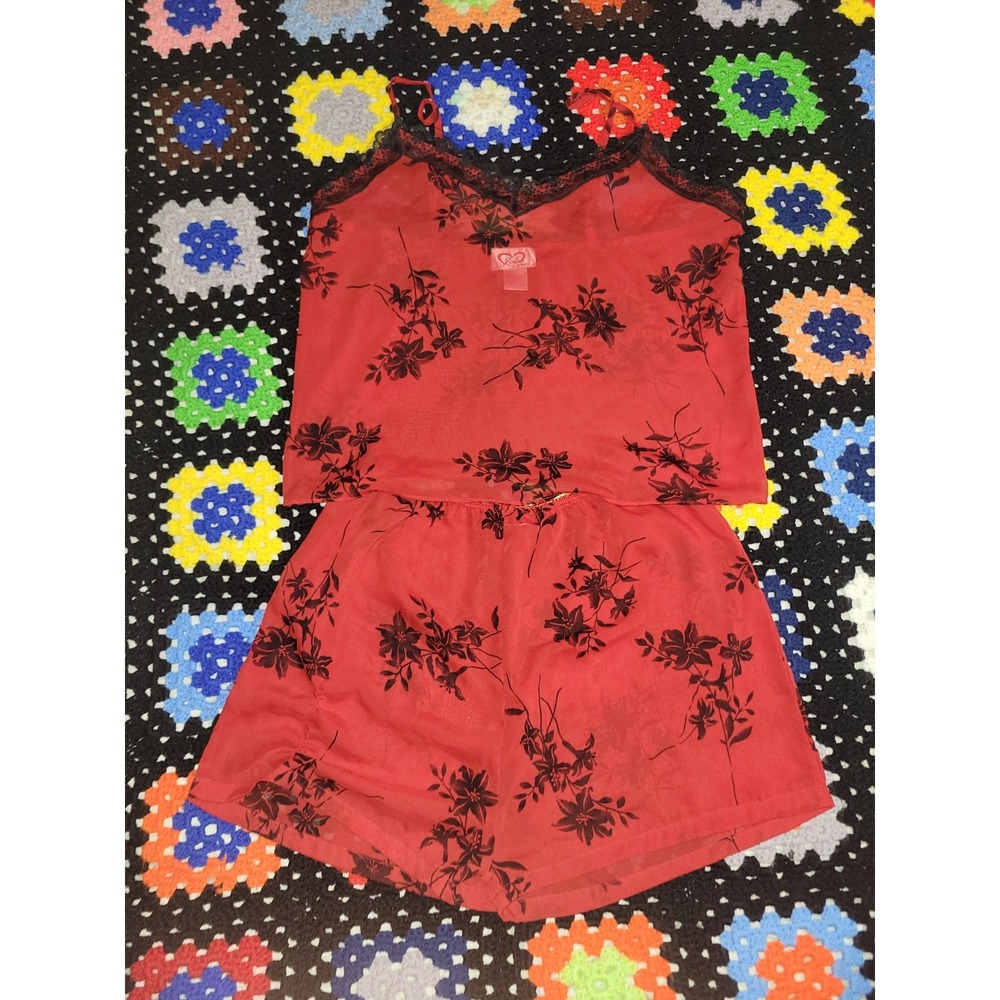 Jolie Red Women's Babydoll Nightie Intimates Sleepwear‎ Lingerie Set Size Large